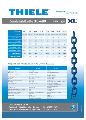 XL-400 Rundstahlkette TWN 1805 - Thiele