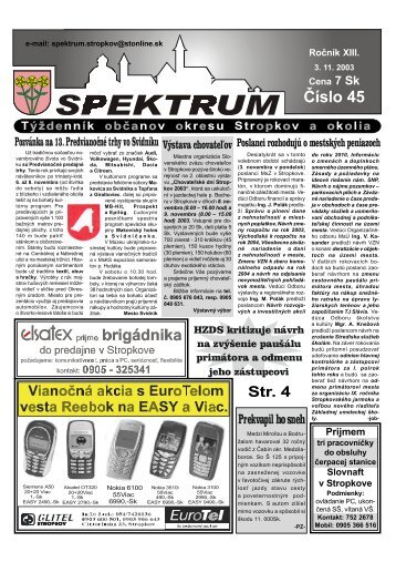 Číslo 45 - Stropkovské Spektrum