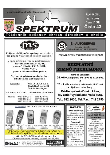 Číslo 43 - Stropkovské Spektrum