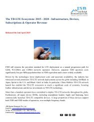 JSB Market Research: The TD-LTE Ecosystem: 2015 - 2020 - Infrastructure, Devices, Subscriptions & Operator Revenue