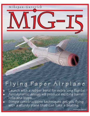 MiG-15 Flying Paper Airplane Model