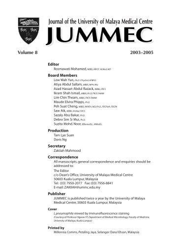 Journal of the University of Malaya Medical Centre - jummec