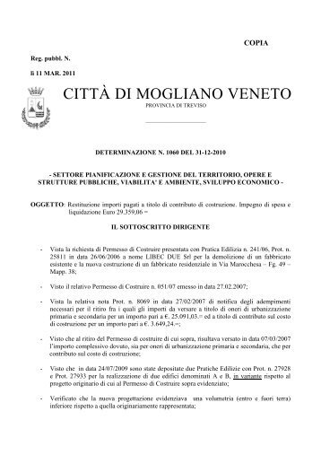 CITTÃ€ DI MOGLIANO VENETO - Comune di Mogliano Veneto