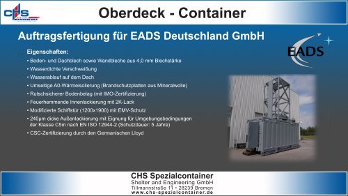 Infoblatt Oberdeck-Container - bei CHS Spezialcontainer