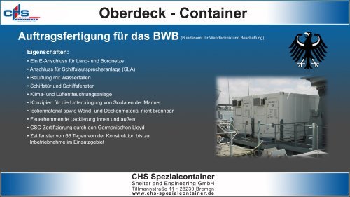 Infoblatt Oberdeck-Container - bei CHS Spezialcontainer