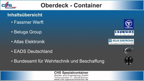 Infoblatt Oberdeck-Container - bei CHS Spezialcontainer