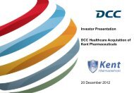 Investor Presentation DCC Healthcare Acquisition of Kent ...