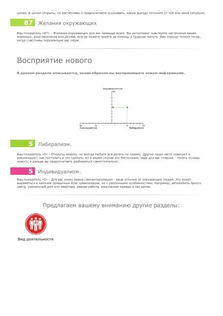 Пример отчета INFOLIFE