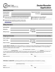 Dealer Application Form - Current Solutions LLC