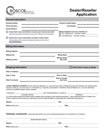 Dealer Application Form - Current Solutions LLC