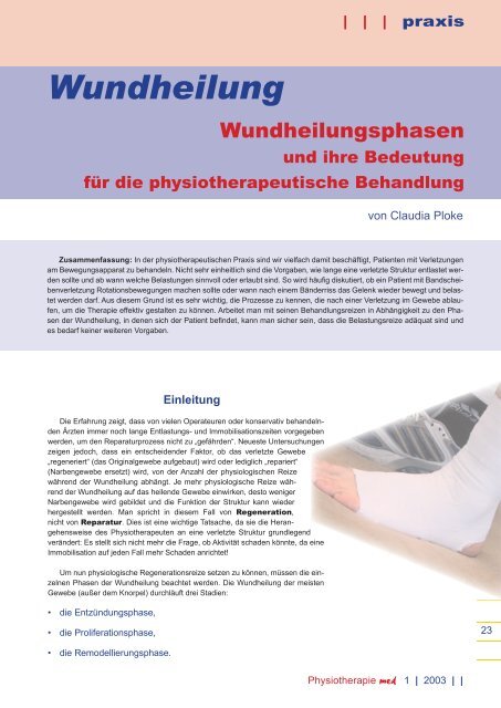 Download - Wundheilung - Claudia Dickinson Physiotherapie