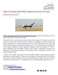  JSB Market Research: India UAV Market (2015-2021): Market Forecast by UAV Types
