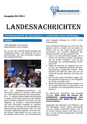 Die aktuellen Landesnachrichten - Mukoviszidose Landesverband ...