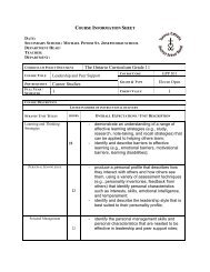 The Ontario Curriculum Grade 11 Career Studies 1 1 - MPSJ.ca