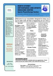 Sports Physiotherapy Section - North Shore Physiotherapy