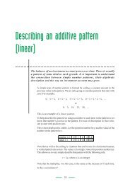 Describing an additive pattern (linear)
