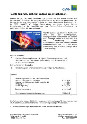 Rabattaktion - GELSENWASSER Energienetze GmbH