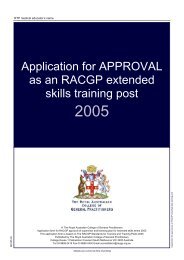 Application for approval as an RACGP extended skills training post