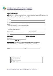 File Review Application - Canadian Alliance of Physiotherapy ...