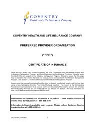 preferred provider organization (âppoâ) - Coventry Health Care of ...