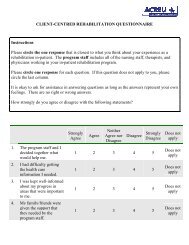 CLIENT-CENTRED REHABILITATION QUESTIONNAIRE ...