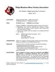 Ridge Meadows Minor Hockey Association - esportsdesk.com