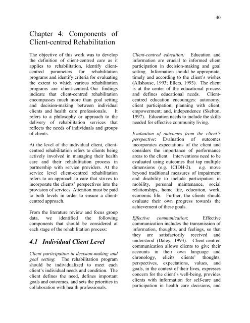 Client-Centred Rehabilitation - Arthritis Community Research ...