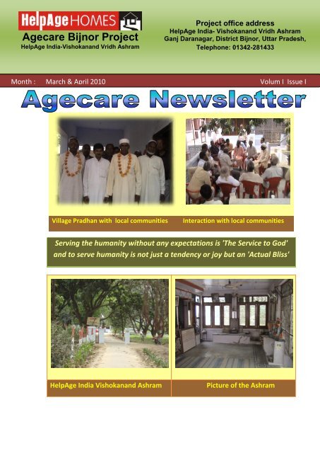 Agecare Bijnor Project - Helpage India Programme