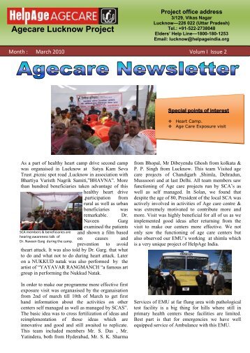 Agecare Lucknow Project - Helpage India Programme