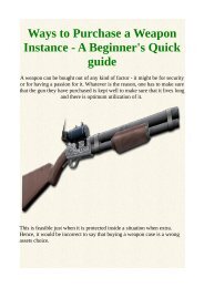 Ways to Purchase a Weapon Instance - A Beginner's Quick guide