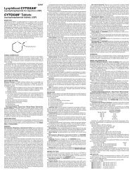 Lyophilized CYTOXANÂ® (cyclophosphamide for injection, USP)