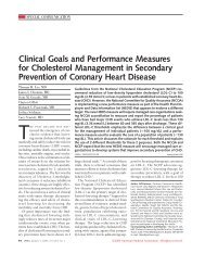 Cholesterol and Secondary Prevention of Cardiovascular Disease