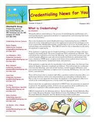 to view the Credentialing Newsletter as a PDF - OhioHealth Group