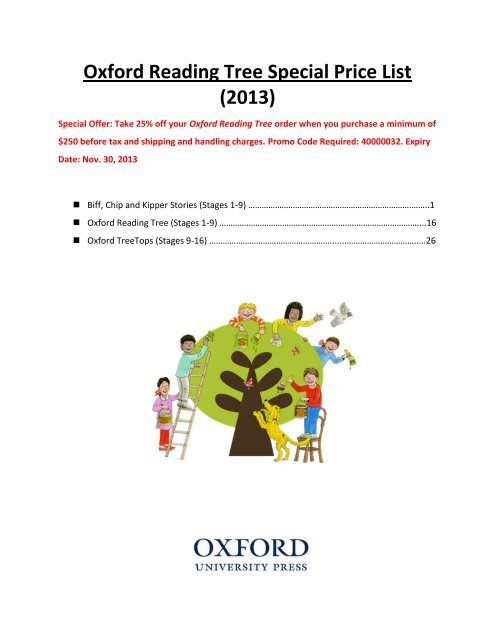 Oxford Reading Tree Special Price List - Oxford University Press