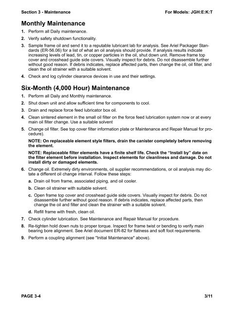 Heavy Duty Balanced Opposed Compressors - Ariel Corporation