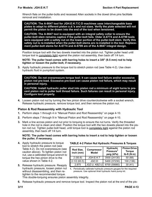 Heavy Duty Balanced Opposed Compressors - Ariel Corporation