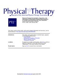 Physical Therapist Examination, Evaluation, and Intervention ...