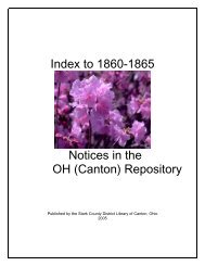 Index to 1860-1865 Notices in the OH (Canton) Repository