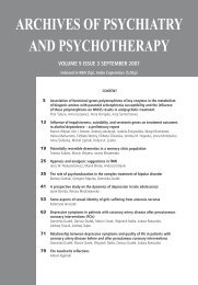 archives of psychiatry and psychotherapy - Activeweb Medical ...