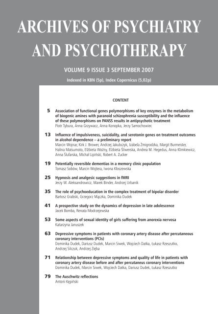 archives of psychiatry and psychotherapy - Activeweb Medical ...