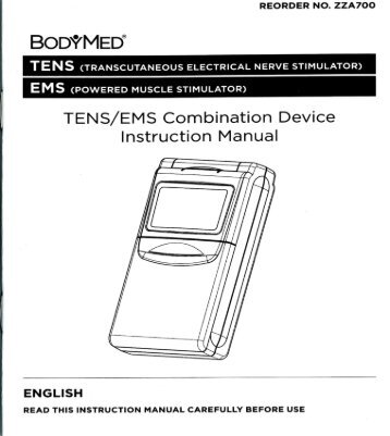 BodyMed TENS/EMS A7000 Operations Manual