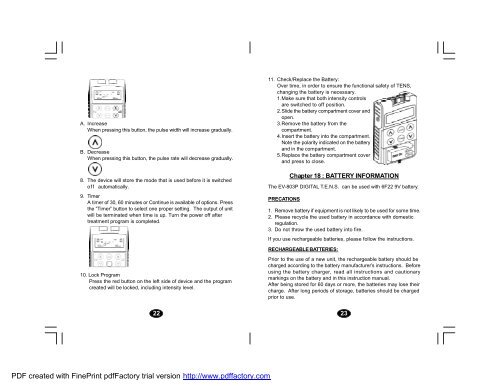 TENS EV-803P Manual - Current Solutions LLC