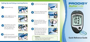 Quick Reference Guide - Prodigy Diabetes Care