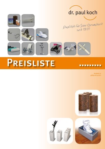 Gesamtpreisliste Ausgabe Nr. 55 - gültig ab 7/2011 - dr. paul koch