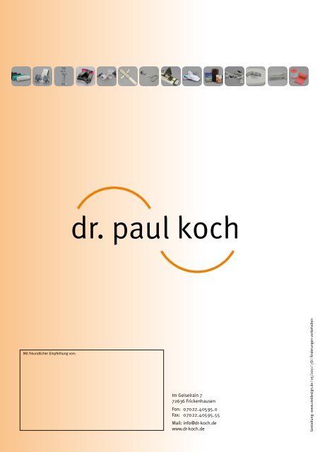 Gesamtpreisliste Ausgabe Nr. 55 - gültig ab 7/2011 - dr. paul koch