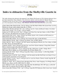 Obituaries from the Shelbyville Gazette