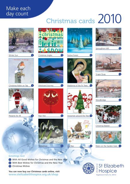 Christmas card order form - St Elizabeth Hospice