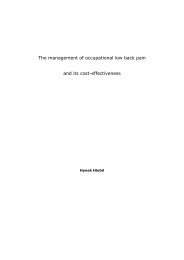 The management of occupational low back pain and its cost ... - Step