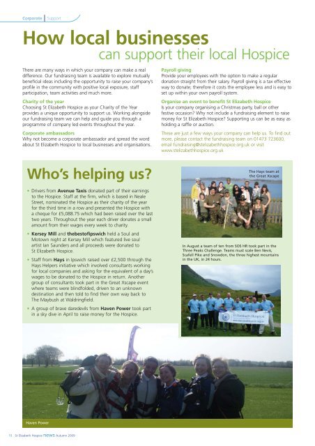 StElizHospiceNews issue2 2009 FINAL_PJ - St Elizabeth Hospice