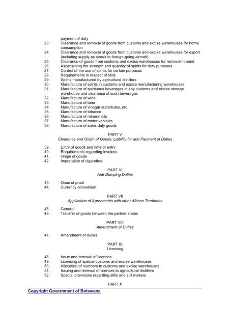 CAP 50-03 Customs and Excise Duty Act - BURS